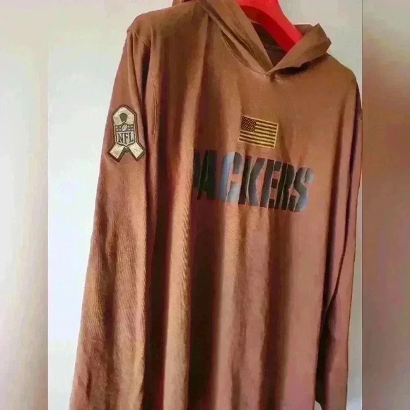 Men's Nike Brown Green Bay Packers Salute To Service Lightweight hoodie. XL - Picture 3 of 9